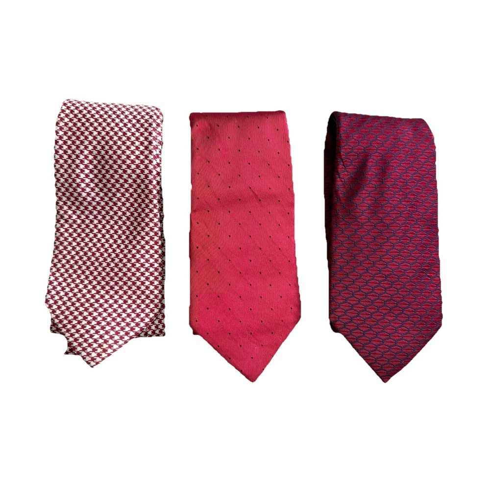 The‎ Custom Shop Shirtmakers Silk Tie Lot Of 3 Red Ties